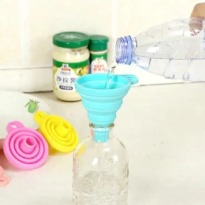 Foldable Kitchen Funnel – Collapsible Silicone Funnel for Easy Liquid Transfer & Storage (Random Color-Pack of 1)