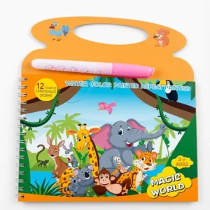 Reusable Magic Water Coloring Book for Children – Mess-Free Color Reveal Drawing Book for Kids (Random Design-Pack of 1)