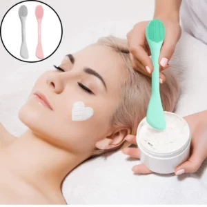 2-in-1 Silicone Face Mask Brush & Face Scrubber – Facial Cleansing & Mask Applicator Tool for Cream, Mud, Clay & Moisturizers(Random color-Pack of 1)